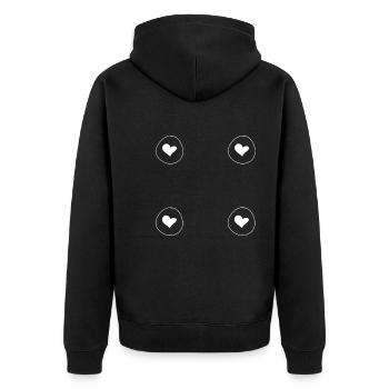 herz vier herzen form kreis symbol - Unisex Premium Bio Zip Hoodie - Schwarz - Hinten - Nico (187cm)