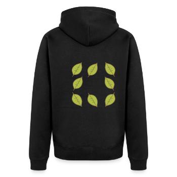 Cadre Feuille Feuilles Vert Forme Nature - Veste à capuche bio Premium Unisexe - noir - Dos - Nico (187cm)