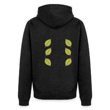 Motif Feuille Feuilles Cadre Nature - Veste à capuche bio Premium Unisexe - noir - Dos - Nico (187cm)