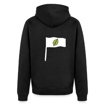 Green Flag Leaf Symbol Shape Nature - Unisex Premium Organic Zip Hoodie - black - Back - Nico (187cm)