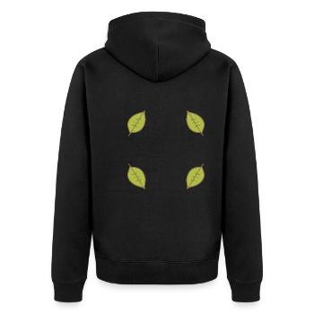 Feuille Feuilles Cadre Vert Forme Nature - Veste à capuche bio Premium Unisexe - noir - Dos - Nico (187cm)