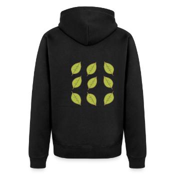 Pattern Leaf Leaves Frame Green Shape Nature - Unisex Premium Organic Zip Hoodie - black - Back - Nico (187cm)
