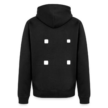 Carré Forme Carrée Icône Quatre - Veste à capuche bio Premium Unisexe - noir - Dos - Nico (187cm)