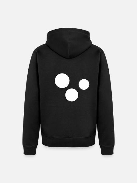 Three Circles Circle - Unisex Premium Organic Zip Hoodie - black