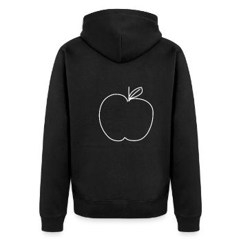 apfel essen symbol form - Unisex Premium Bio Zip Hoodie - Schwarz - Hinten - Nico (187cm)