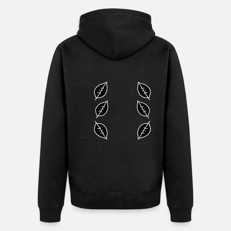 Pattern Leaf Leaves Frame Nature - Unisex Premium Organic Zip Hoodie - black