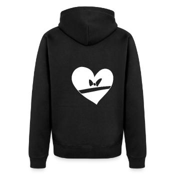 Symbole Coeur Love Loop Line - Veste à capuche bio Premium Unisexe - noir - Dos - Nico (187cm)