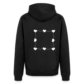 Cadre d’amour en forme de cœur de la ligne Nine Hearts - Veste à capuche bio Premium Unisexe - noir - Dos - Nico (187cm)