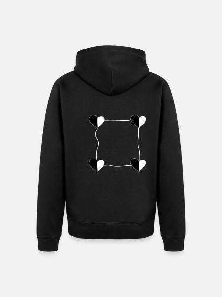 Four Hearts Frame - Unisex Premium Organic Zip Hoodie - black