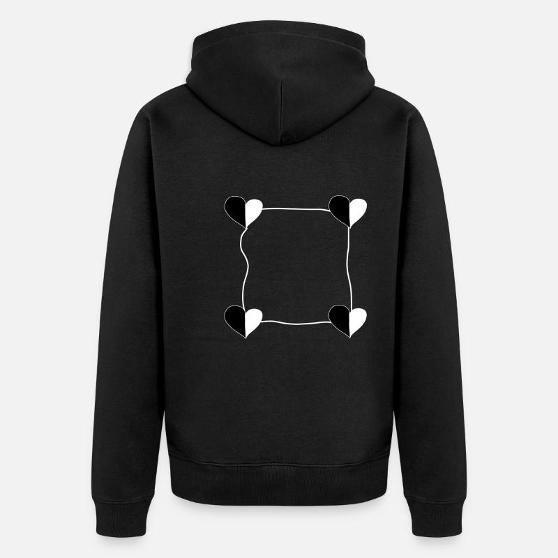 Cadre à quatre cœurs - Veste à capuche bio Premium Unisexe - noir
