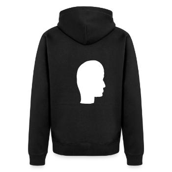Head Profile People People Page Icon - Unisex Premium Organic Zip Hoodie - black - Back - Nico (187cm)
