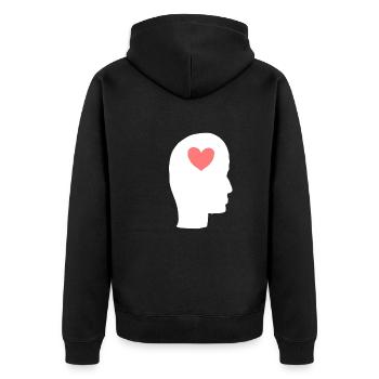 Profil de la tête Personnes Côté Symbole Coeur - Veste à capuche bio Premium Unisexe - noir - Dos - Nico (187cm)