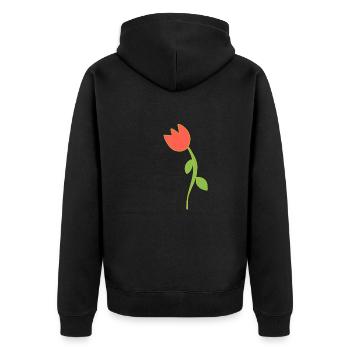 Flower symbol blossom plant red rose - Unisex Premium Organic Zip Hoodie - black - Back - Nico (187cm)