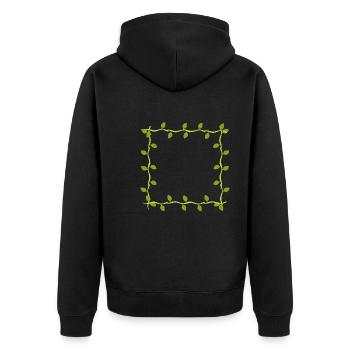 Feuille de cadre Nature à quatre feuilles Line - Veste à capuche bio Premium Unisexe - noir - Dos - Nico (187cm)