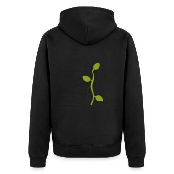 Feuille Feuilles Ligne Nature Vert Branche - Veste à capuche bio Premium Unisexe - noir - Dos - Nico (187cm)