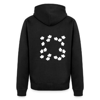 Flowers Blossom Plant Frame Shape - Unisex Premium Organic Zip Hoodie - black - Back - Nico (187cm)