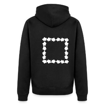 blumen blüte pflanze rahmen - Unisex Premium Bio Zip Hoodie - Schwarz - Hinten - Nico (187cm)