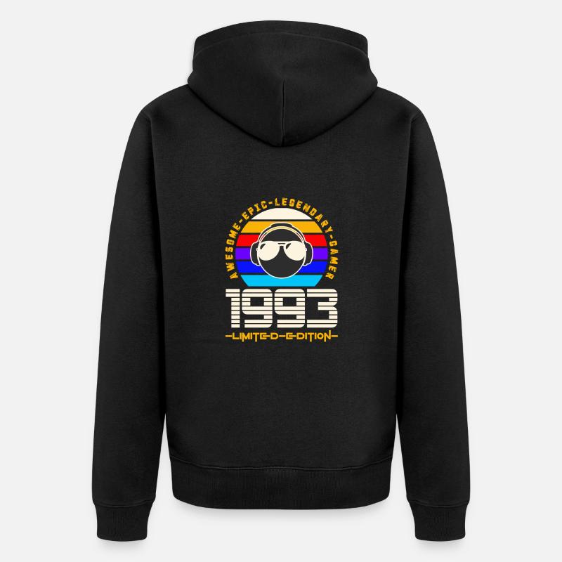 1993 - Veste à capuche bio Premium Unisexe - noir