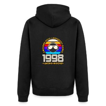 1998 - Unisex Premium Organic Zip Hoodie - black - Back - Nico (187cm)