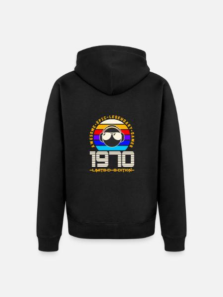 1970 - Unisex Premium Bio Zip Hoodie - Schwarz