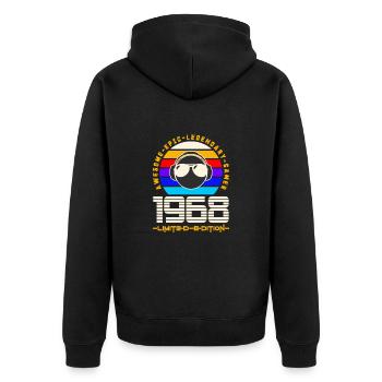 1968 - Unisex Premium Organic Zip Hoodie - black - Back - Nico (187cm)
