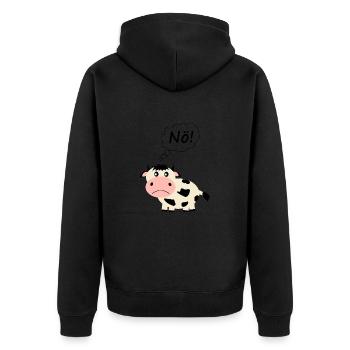 lustige Kuh Bauern Geschenk - Unisex Premium Bio Zip Hoodie - Schwarz - Hinten - Nico (187cm)