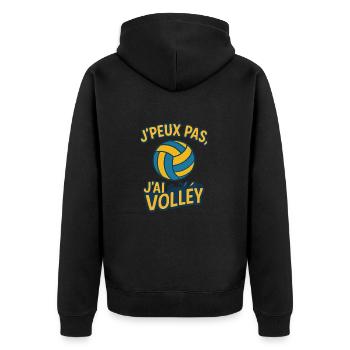 Je peux pas j'ai volley Volleyball Volleyeur Sport - Veste à capuche bio Premium Unisexe - noir - Dos - Nico (187cm)