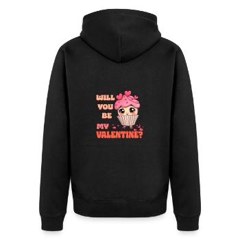 Cupcake coeur de la Saint-Valentin - Be My Valentine - Veste à capuche bio Premium Unisexe - noir - Dos - Nico (187cm)