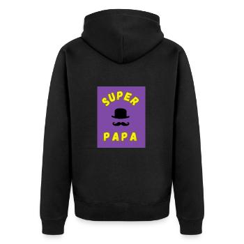 GREAT DAD. DAD. HAPPY BIRTHDAY DAD. DAD. FEAST - Unisex Premium Organic Zip Hoodie - black - Back - Nico (187cm)