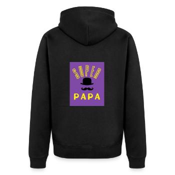 DAD. GREAT DAD. FATHER's DAY. HAPPY BIRTHDAY DAD. - Unisex Premium Organic Zip Hoodie - black - Back - Nico (187cm)