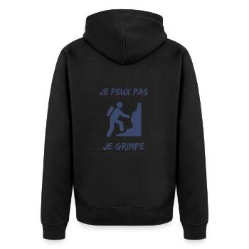 ESCALADE. CLIMB. CLIMBING. ESCALADE. VAN. GRIMPE. - Veste à capuche bio Premium Unisexe - noir - Dos - Nico (187cm)