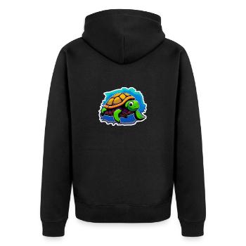 Pretty turtle, swimming - Unisex Premium Organic Zip Hoodie - black - Back - Nico (187cm)