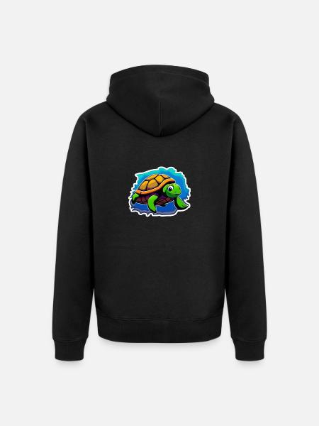 Pretty turtle, swimming - Unisex Premium Organic Zip Hoodie - black