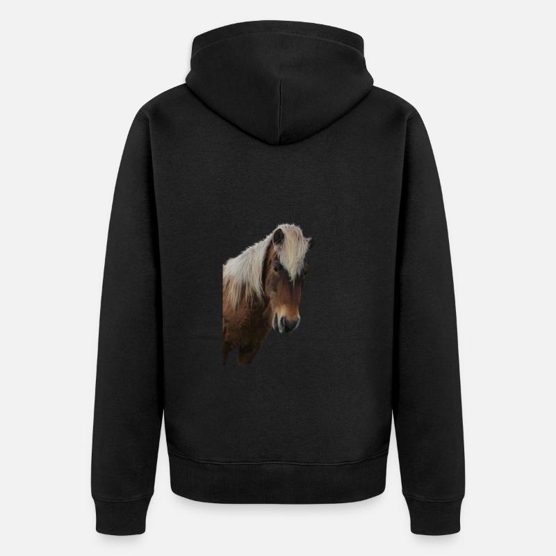 Chevaux T-shirt Cadeau Cavalier - Veste à capuche bio Premium Unisexe - noir