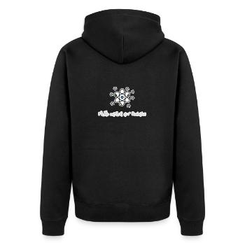 Mathe einfach bodenlos! - Unisex Premium Bio Zip Hoodie - Schwarz - Hinten - Nico (187cm)