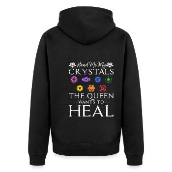 Energie Spirituelle Heilerin Chakra Frau Reiki - Unisex Premium Bio Zip Hoodie - Schwarz - Hinten - Nico (187cm)