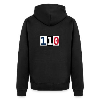 110 - Unisex Premium Bio Zip Hoodie - Schwarz - Hinten - Nico (187cm)