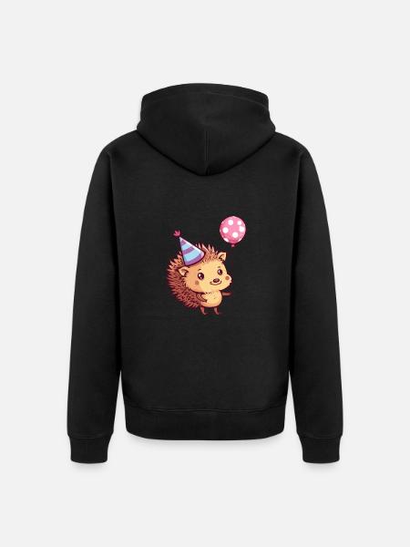 hérisson anniversaire bébé - Veste à capuche bio Premium Unisexe - noir