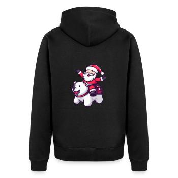 Ours polaire Père Noël - Veste à capuche bio Premium Unisexe - noir - Dos - Nico (187cm)