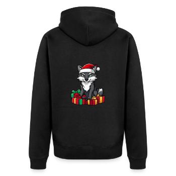 Cadeaux de Noël Loup - Veste à capuche bio Premium Unisexe - noir - Dos - Nico (187cm)