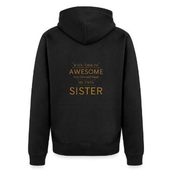 Jumeaux humoristiques Design Sibling Connection - Veste à capuche bio Premium Unisexe - noir - Dos - Nico (187cm)