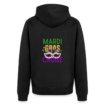 Mardi Gras Cruise 2026 Passende Familienfeier - Unisex Premium Bio Zip Hoodie - Schwarz - Hinten - Nico (187cm)