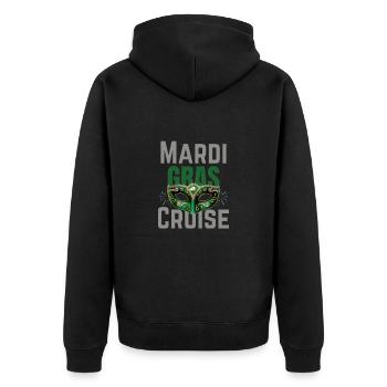 Mardi Gras Cruise 2024 Passende Familienfeier - Unisex Premium Bio Zip Hoodie - Schwarz - Hinten - Nico (187cm)