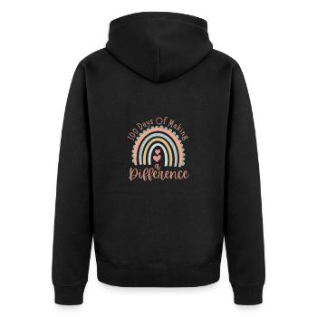 100 Days Of Making A Difference Cute Rainbow Kids - Unisex Premium Organic Zip Hoodie - black - Back - Nico (187cm)