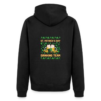 Équipe de beuverie de la Saint-Patrick Culture irlandaise - Veste à capuche bio Premium Unisexe - noir - Dos - Nico (187cm)