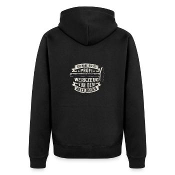 Schlosser Hammer Profi Werkzeug Geschenk - Unisex Premium Bio Zip Hoodie - Schwarz - Hinten - Nico (187cm)