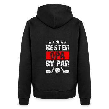 Golf Opa Best Opa by Par Golfspieler Golfer - Unisex Premium Bio Zip Hoodie - Schwarz - Hinten - Nico (187cm)