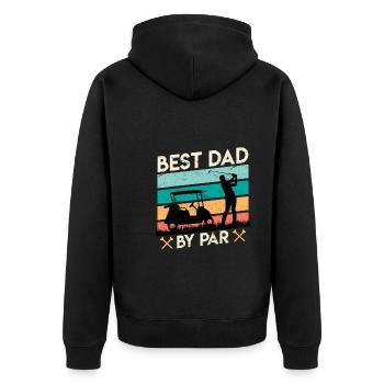 Golfer Papa Best Dad by Par Golfspieler Golf - Unisex Premium Organic Zip Hoodie - black - Back - Nico (187cm)