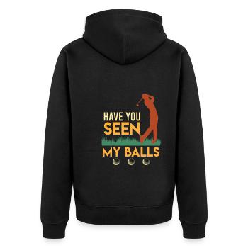 Have you seen my Balls Golfspieler Golfer - Unisex Premium Organic Zip Hoodie - black - Back - Nico (187cm)