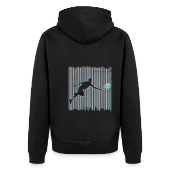 Tennis Tennisverein Tennis Kunst - Unisex Premium Bio Zip Hoodie - Schwarz - Hinten - Nico (187cm)